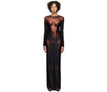 Black & Brown 'The Long Ebony Body Tattoo' Maxi Dress