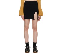 Black Vented Miniskirt