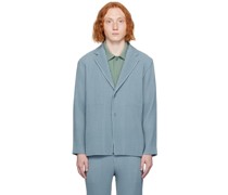 Blue Kersey Pleats Blazer