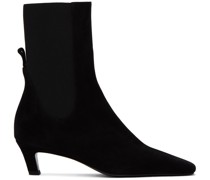 Black 'The Mid' Heel Suede Boots