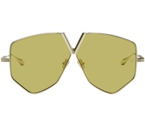 Gold V-Hexagon Sunglasses