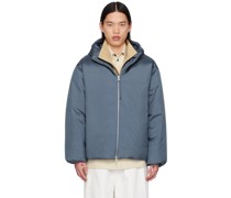 Blue Hooded Down Jacket
