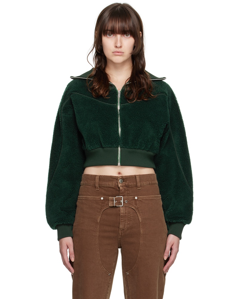 Stella McCartney Damen Green Embroidered Bomber Jacket