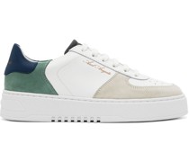 White & Blue Orbit Sneakers
