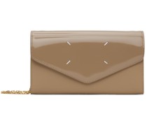 Taupe Four Stitches Chain Wallet