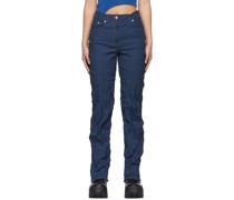 Blue Crinkled Jeans