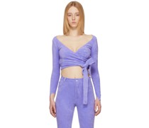 Purple Terrycloth Dramady Cardigan