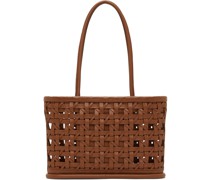 Brown Woven Medium Shopper Bag