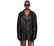 Black Jumbo Luke Stooges Leather Jacket