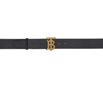 Black Leather Wide TB Belt