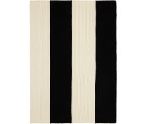 Black & Off-White Striped Scarf