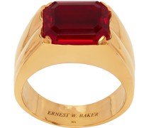 Gold & Red Stone Ring