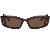 Red V Rectangular Frame Sunglasses