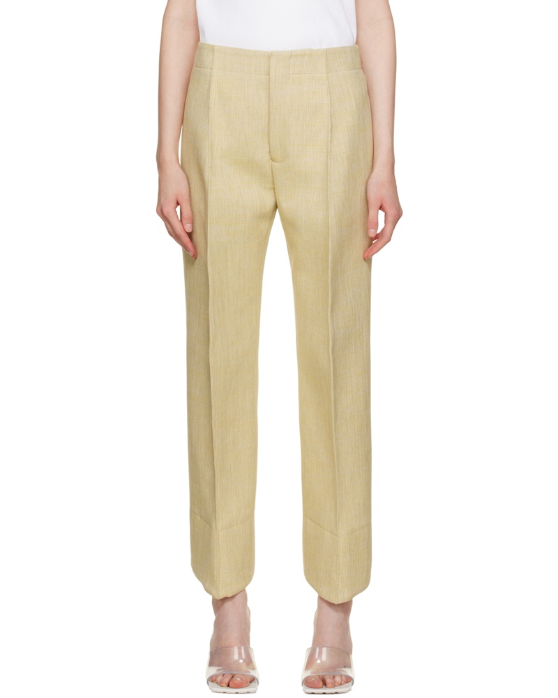 Bottega Veneta Damen Beige Curved Trousers