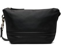 Black Paneled Messenger Bag