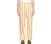 Orange & White Poplin Pyjama Pants