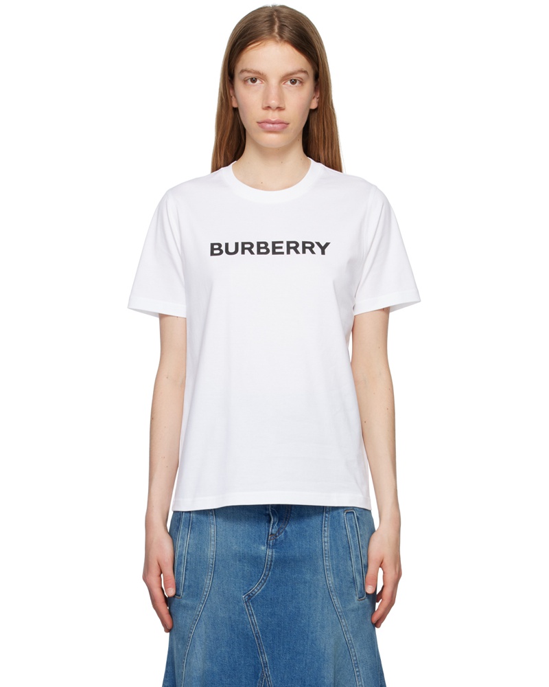 Burberry Damen White Bonded T-Shirt