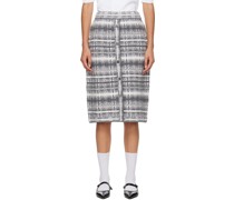 Gray Tartan Midi Skirt