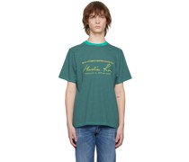 Burgundy & Green Striped T-Shirt