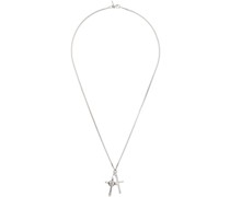 Silver Large Double Cross Necklace