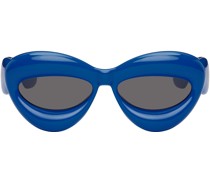 Blue Inflated Cat-Eye Sunglasses