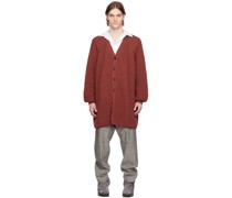 Red O-Project Y-Neck Cardigan
