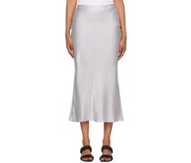 Silver Untamed Bias Maxi Skirt