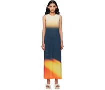 Orange & Navy Light Leak Maxi Dress