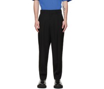 Black One Tuck Trousers