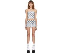 SSENSE Exclusive White & Grey Amber Tube Top & Miniskirt Set