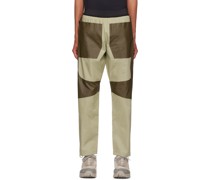 Beige & Brown Acrylic Trousers
