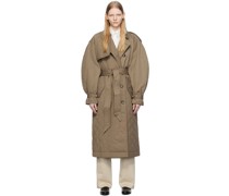 Khaki Quilted Trench Coat