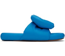 Blue Bow Padded Slides