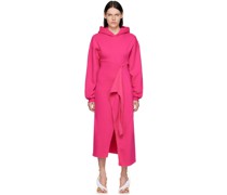 Pink Hooded Midi Dress