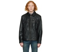 Black Tour Overshirt Leather Jacket