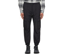 Black Insulated Jogger Cargo Pants