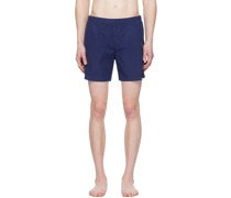 Navy Crinkled Swim Shorts