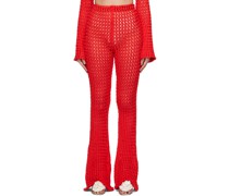 Red Crocheted Lounge Pants