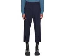 Navy Vented Cuff Trousers