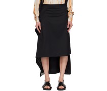 Black Refined Woven Maxi Skirt