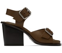 Brown Square 80 Heeled Sandals