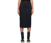 Black Flozia Denim Midi Skirt