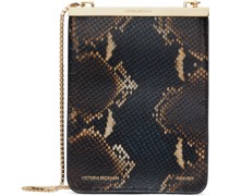 Navy & Brown Frame Shoulder Bag