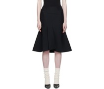 Black Fishtail Midi Skirt