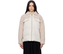 Beige & Pink Paneled Jacket