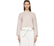 Beige Cashmere & Wool Scalloped Sweater