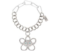 Silver Curb Smile Necklace