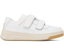 White Velcro Strap Sneakers