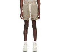 Brown Burnout Shorts