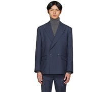 SSENSE Exclusive Navy Double-Breasted Blazer